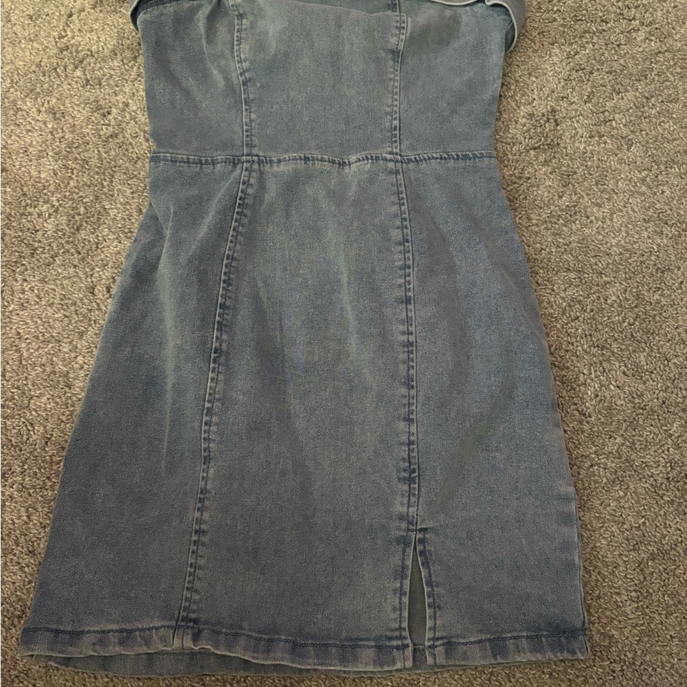 Denim Strapless Mini Dress